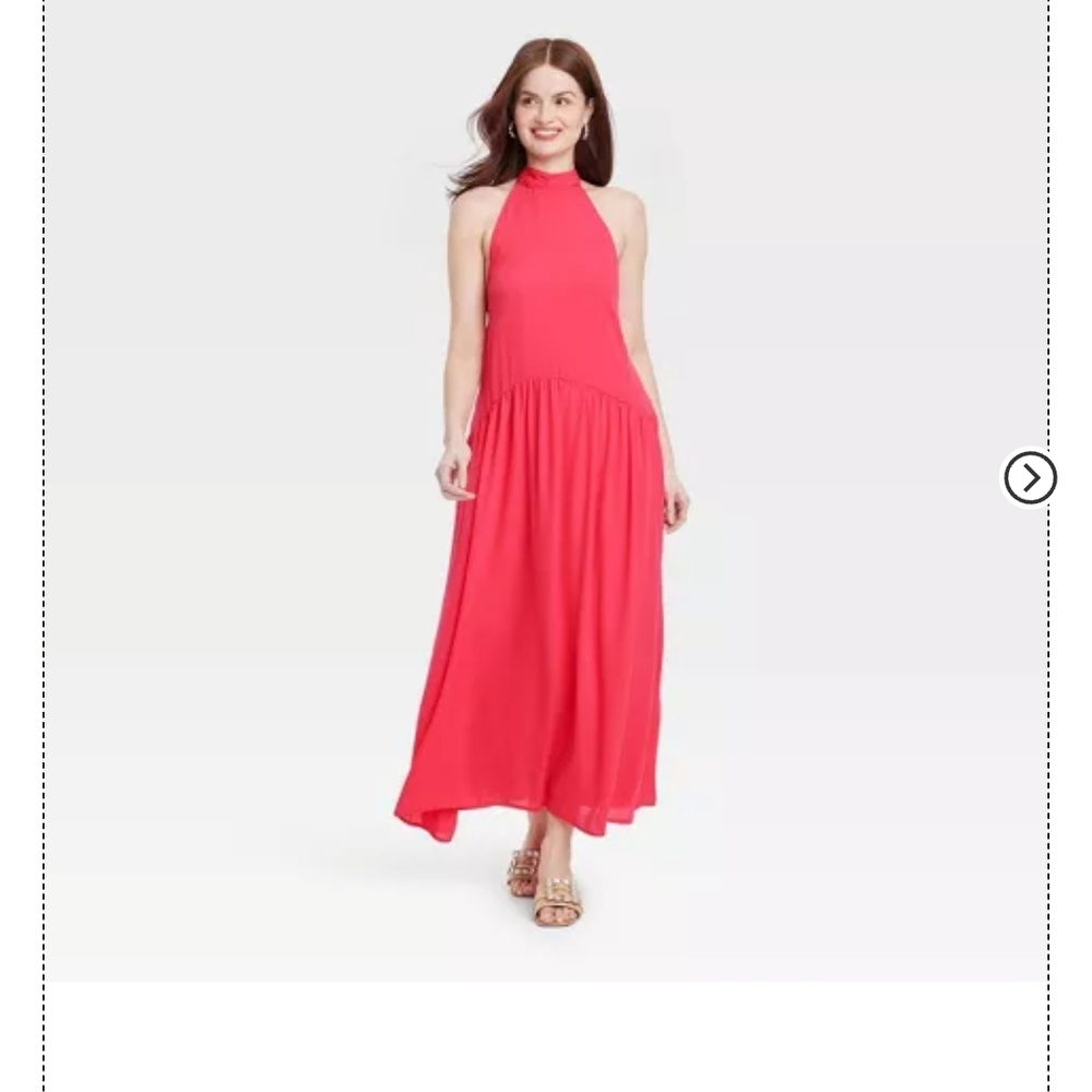 NWT Pink Halter Maxi Dress Sz S